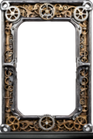 AI generated Old Iron Frame, Steampunk Border Png Transparent Background