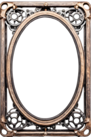 AI generated Old Iron Frame, Steampunk Border Png Transparent Background