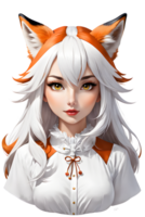 AI generated Fox girl cute transparent background png