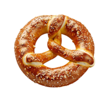 ai généré bavarois bretzel avec sésame des graines isolé sur transparent Contexte png