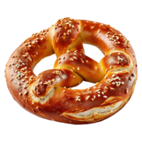 ai généré bavarois bretzel avec sésame des graines isolé sur transparent Contexte png