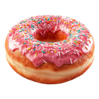 AI generated Glazed donut with sprinkles isolated on transparent background png