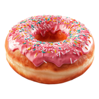 ai généré vitré Donut avec arrose isolé sur transparent Contexte png