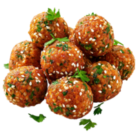 AI generated Falafel ball with parsley and spices isolated on transparent background png