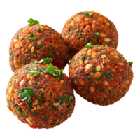 AI generated Falafel ball with parsley and spices isolated on transparent background png