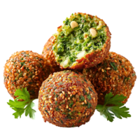 ai generiert Falafel Ball mit Petersilie und Gewürze isoliert auf transparent Hintergrund png