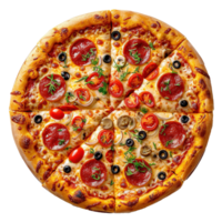 ai gerado delicioso pizza isolado em transparente fundo png