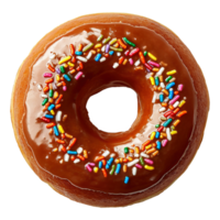 AI generated Glazed donut with sprinkles isolated on transparent background png