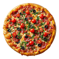 ai gegenereerd heerlijk pizza geïsoleerd Aan transparant achtergrond png