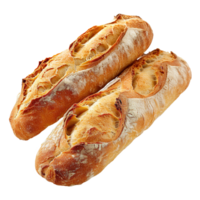 AI generated French baguette isolated on transparent background png