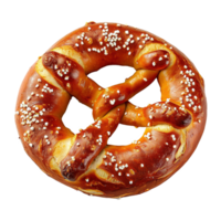 AI generated Bavarian pretzel with sesame seeds isolated on transparent background png