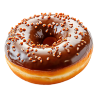 AI generated Glazed donut with sprinkles isolated on transparent background png