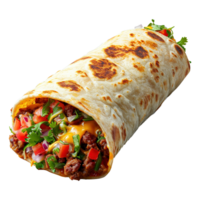 AI generated Mexican burrito isolated on transparent background png