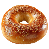 AI generated Bagel with sesame seeds isolated on transparent background png