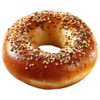 AI generated Bagel with sesame seeds isolated on transparent background png