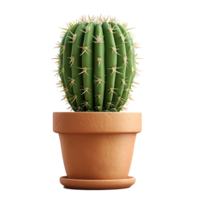 AI generated Cactus in pot isolated on transparent background png