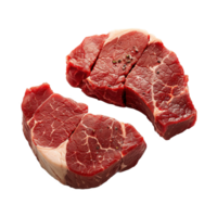 ai generado crudo carne de vaca filete aislado en transparente antecedentes png