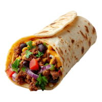 AI generated Mexican burrito isolated on transparent background png