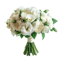 AI generated Beautiful wedding bouquet of white roses isolated on transparent background png