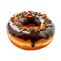 AI generated Donut with glaze isolated on transparent background png