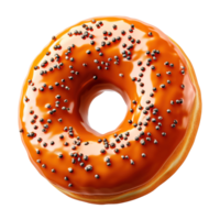 AI generated Donut with glaze isolated on transparent background png