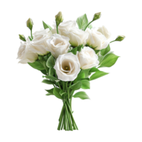 AI generated Beautiful wedding bouquet of white roses isolated on transparent background png