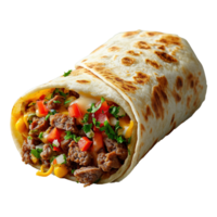 AI generated Mexican burrito isolated on transparent background png
