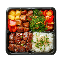 ai generado japonés bento almuerzo caja aislado en transparente antecedentes png