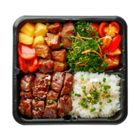 ai gegenereerd Japans bento lunch doos geïsoleerd Aan transparant achtergrond png