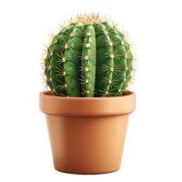 AI generated Cactus in pot isolated on transparent background png