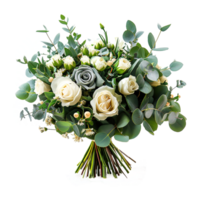 ai generado hermosa Boda ramo de flores aislado en transparente antecedentes png