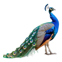 ai generado pavo real aislado en transparente antecedentes png