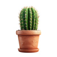 AI generated Cactus in pot isolated on transparent background png