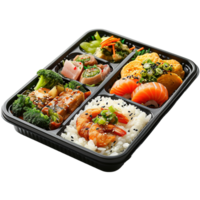 ai gegenereerd Japans bento lunch doos geïsoleerd Aan transparant achtergrond png