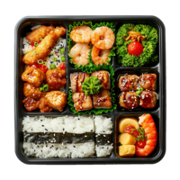 ai generiert japanisch Bento Mittagessen Box isoliert auf transparent Hintergrund png