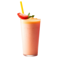 ai generiert Erdbeere Smoothie isoliert auf transparent Hintergrund png