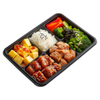 ai generado japonés bento almuerzo caja aislado en transparente antecedentes png