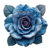 AI generated Blue rose flower isolated on transparent background png