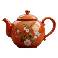 AI generated Ceramic teapot isolated on transparent background png