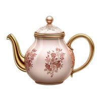 AI generated Vintage teapot isolated on transparent background png