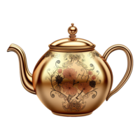 AI generated Vintage teapot isolated on transparent background png