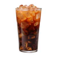 AI generated A glass of iced coffee isolated on transparent background png