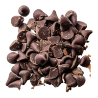 AI generated dark chocolate chunks isolated on transparent background png