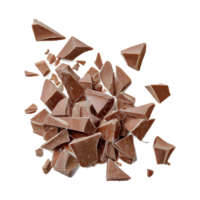 AI generated dark chocolate chunks isolated on transparent background png