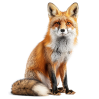 AI generated Red fox sitting isolated on transparent background png