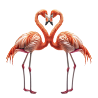 ai generiert Paar von Flamingos isoliert auf transparent Hintergrund png