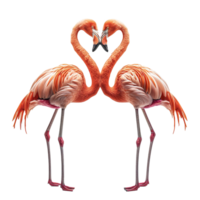 AI generated Pair of flamingos isolated on transparent background png