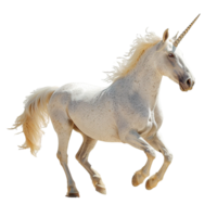 AI generated White unicorn isolated on transparent background png