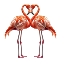 AI generated Pair of flamingos isolated on transparent background png