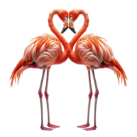 ai generiert Paar von Flamingos isoliert auf transparent Hintergrund png